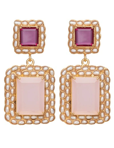 Shop Christie Nicolaides Rosalina Earrings Rose & Pink