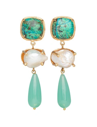 Shop Christie Nicolaides Eva Earrings Turquoise In Green