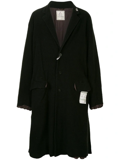Shop Miharayasuhiro Drop Shoulder Longline Coat In Black
