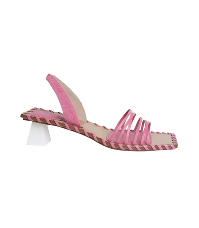 Shop Jacquemus Pink Leather Les Sandales Valerie