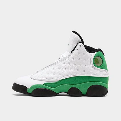 Shop Nike Jordan Big Kids' Air Retro 13 Basketball Shoes In White/lucky Green/black