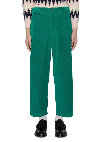 Shop Gucci Corduroy Wide Pants In Green
