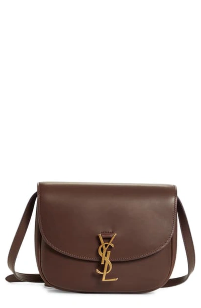 Shop Saint Laurent Large Kaia Monogram Leather Crossbody Bag In New Nut