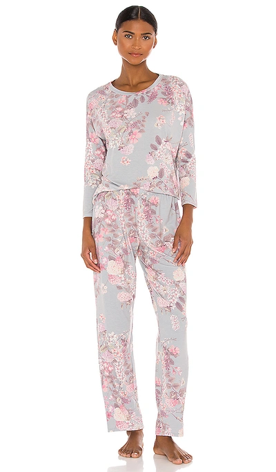 Shop Flora Nikrooz Katelyn Printed Knit Pj Set In Grey