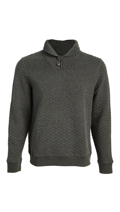 Shop Billy Reid Diamond Quilted Shawl Collar Pullover In Black