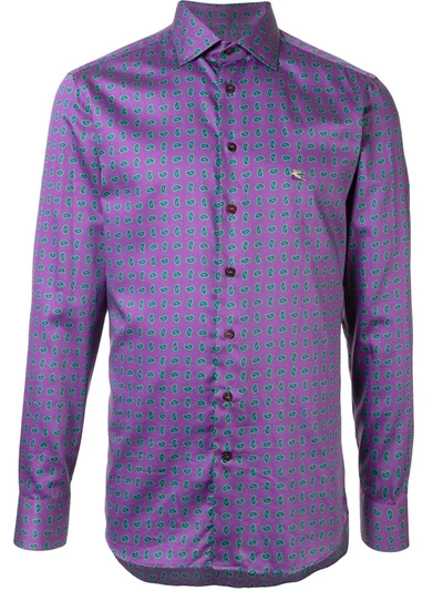 Shop Etro Paisley-print Cotton Shirt In Purple