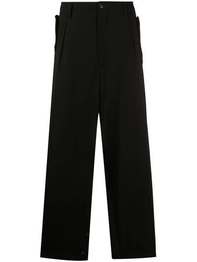 Shop Yohji Yamamoto Straight Loose Fit Trousers In Black