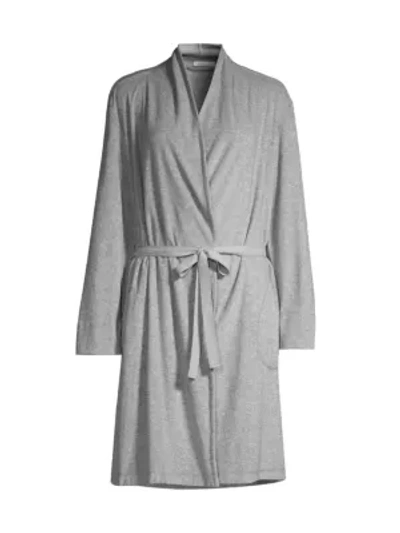 Shop Skin Women's French Terry Wrap Robe In Heather Grey