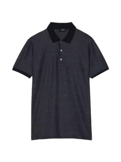 Shop Theory Micro Grid Polo In Eclipse