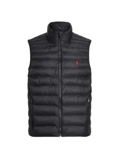 Shop Polo Ralph Lauren Men's Terra Packable Rain-repellent Puffer Vest In Grey