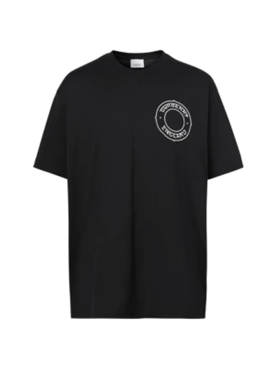 Shop Burberry Laydon Cotton T-shirt In Black