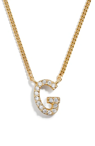 Shop Baublebar Crystal Graffiti Initial Pendant Necklace In Gold G