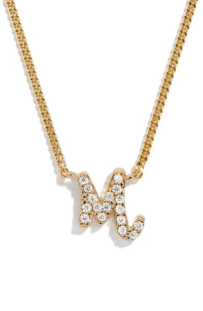 Shop Baublebar Crystal Graffiti Initial Pendant Necklace In Gold M