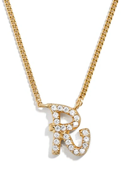 Shop Baublebar Crystal Graffiti Initial Pendant Necklace In Gold R