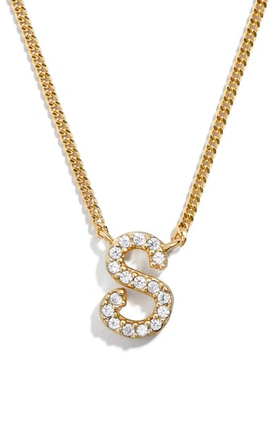 Shop Baublebar Crystal Graffiti Initial Pendant Necklace In Gold S