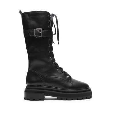 Shop Schutz Moly Leather Combat Boot In Black