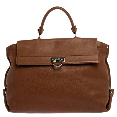 Pre-owned Ferragamo Brown Leather Sofia Satchel