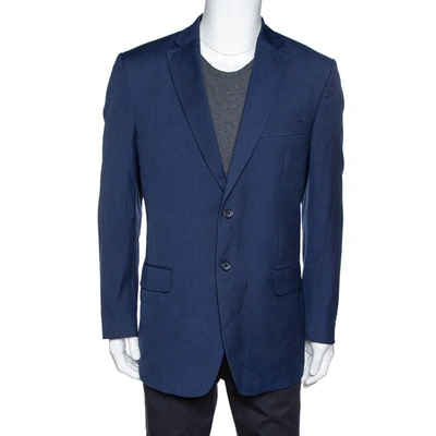 Pre-owned Valentino Navy Blue Wool Super 140's Tailored Blazer Xxxl