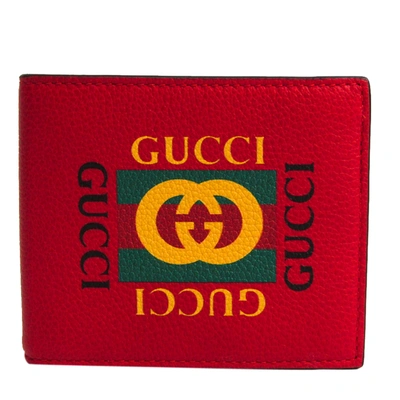Pre-owned Gucci Print Wallet In Red
