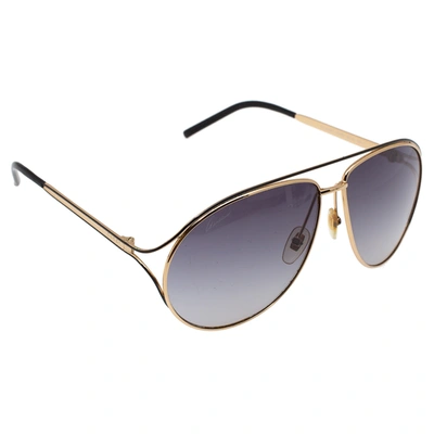 Pre-owned Gucci Gold Tone/ Grey Gradient Gg4216/s Aviator Sunglasses