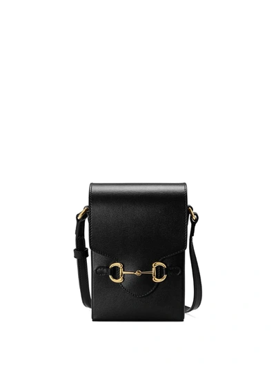 Shop Gucci Mini 1955 Horsebit Shoulder Bag In Black