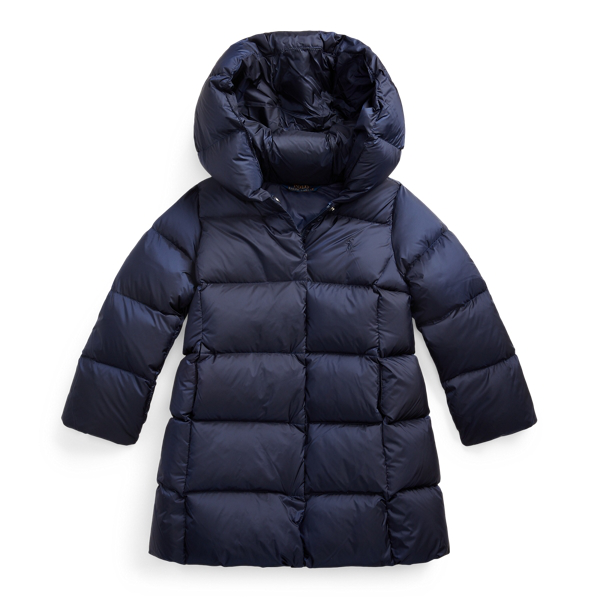 quilted hooded down coat