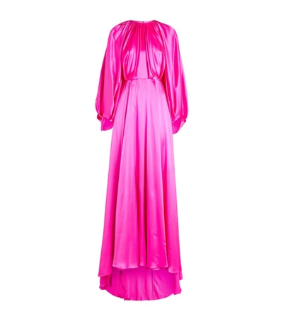 Shop Halpern Silk Balloon-sleeve Gown