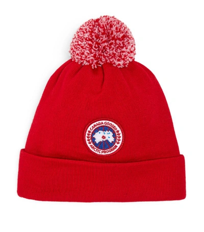 Shop Canada Goose Kids Merino Wool Pom-pom Hat