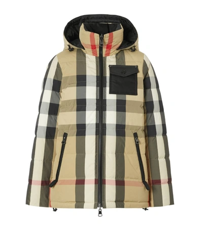 Shop Burberry House Check Reversible Puffer Jacket