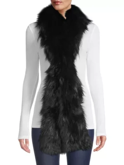 Shop Adrienne Landau Fox Fur Boa In Black