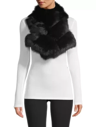 Shop Adrienne Landau Fox Fur Scarf In Black