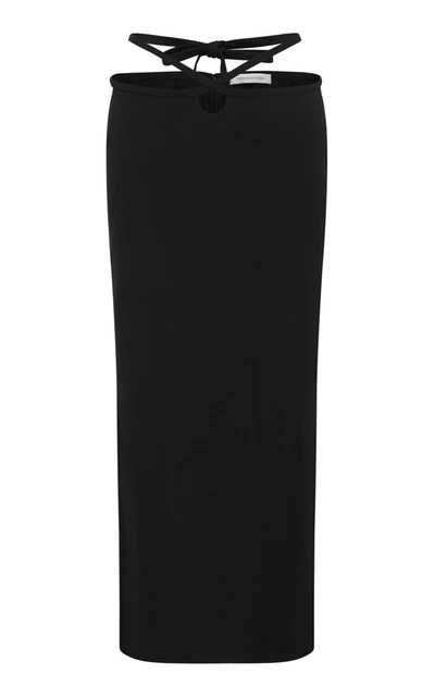 Shop Christopher Esber Women's Loophole Tie-accent Gabardine Skirt In Black,white