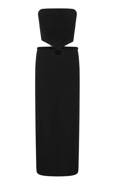 Shop Christopher Esber Women's Strapless Crepe Dress In Black