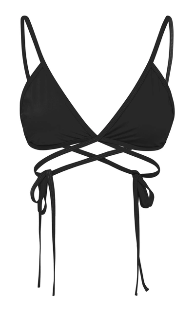 Shop Christopher Esber Women's Wrapped Tie Bikini Top In Black