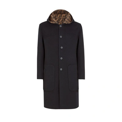 Shop Fendi Wool Coat In Bleu