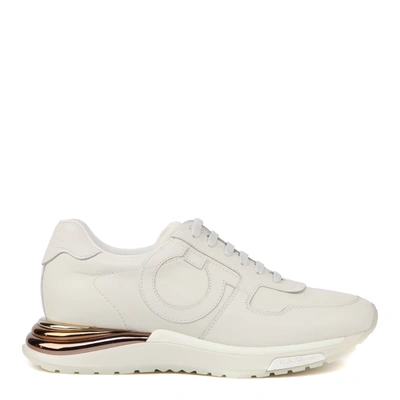 Shop Ferragamo Brooklyn White Leather Sneaker