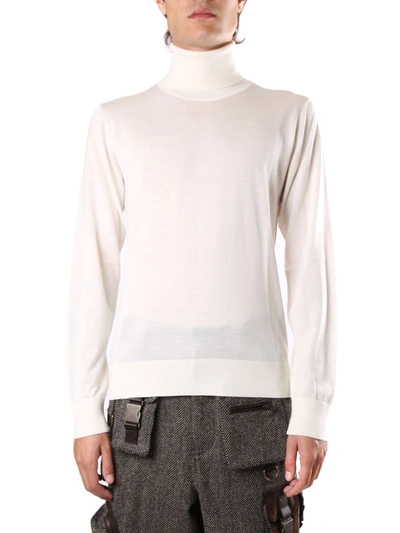Shop Dolce & Gabbana High Neck Cashmere Sweater In White