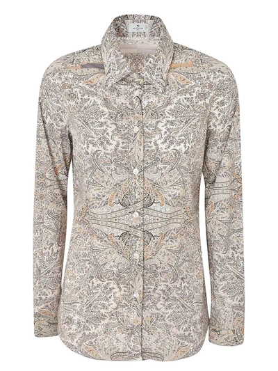 Shop Etro Printed Shirt In Beige