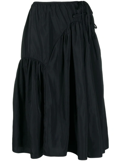 Shop Cecilie Bahnsen Asymmetric Tiered Skirt In Black