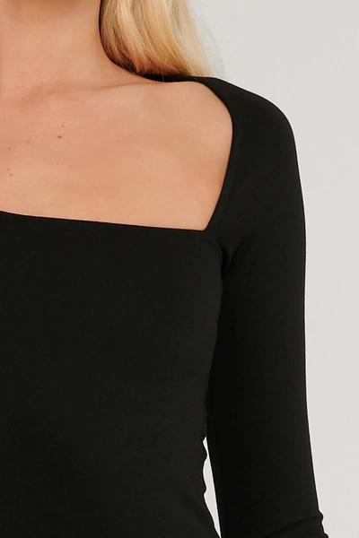 Shop Andrea Badendyck X Na-kd Cut Detail Long Sleeve Dress - Black