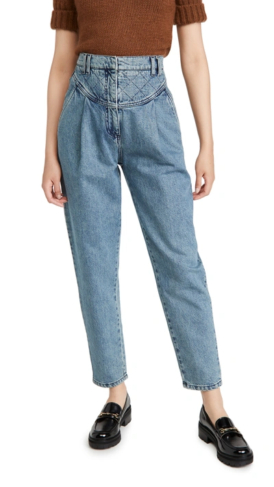 Shop Philosophy Di Lorenzo Serafini Quilted Waist Jeans In Blue