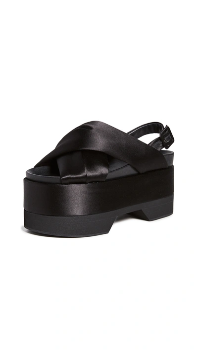 Shop Simone Rocha Platform Cross Strap Sandals In Black