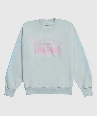 Shop Aries Column Sweatshirt In Bluehh