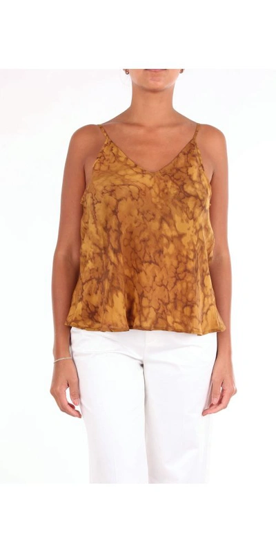 Shop Mes Demoiselles Women's Brown Silk Tank Top