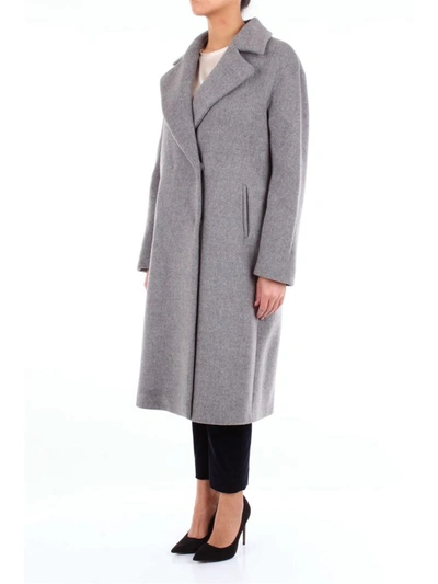 Shop Les Copains Women's Grey Wool Coat