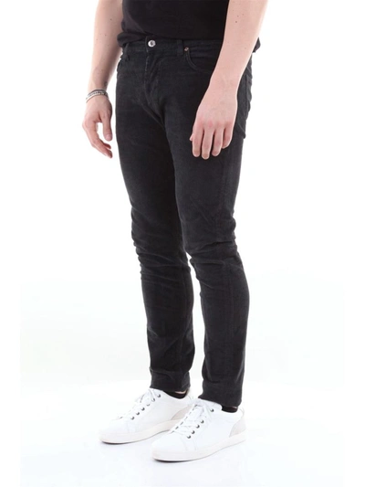 Shop Aglini Men's Black Cotton Jeans