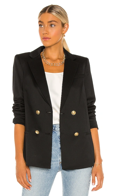 Shop Alice And Olivia Bergen Double Breasted Loose Blazer In Black