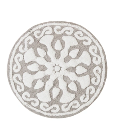 Madison Park Casablanca Tufted Cotton Bath Rug, 25" Round In Gray
