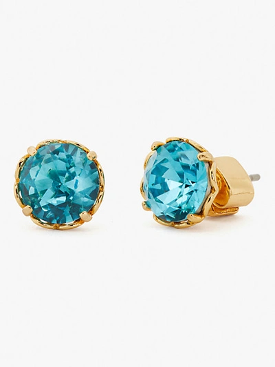 Shop Kate Spade That Sparkle Round Earrings In Aquamarine