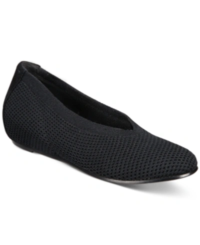 Shop Eileen Fisher Seam Knit Flats Women's Shoes In Black